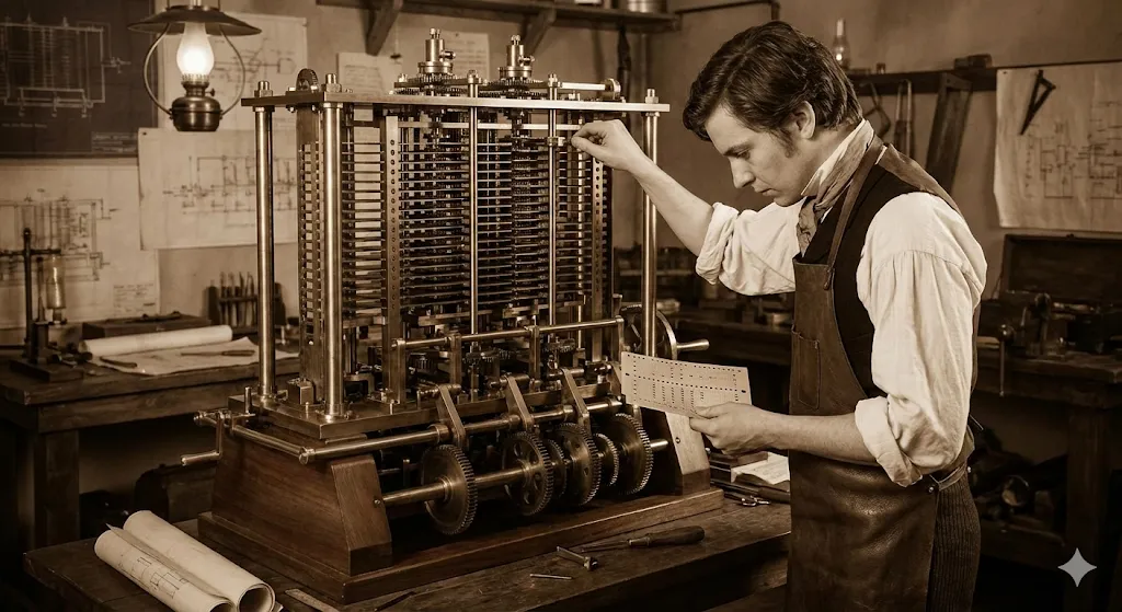 A Human Operator Working with an Early Computer